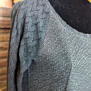 Cute raglan grey sweater, lace back